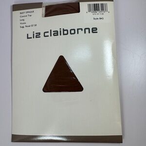 Liz Claiborne Silky Tights Opaque Control Top Pantyhose Size Long - Vicuña color